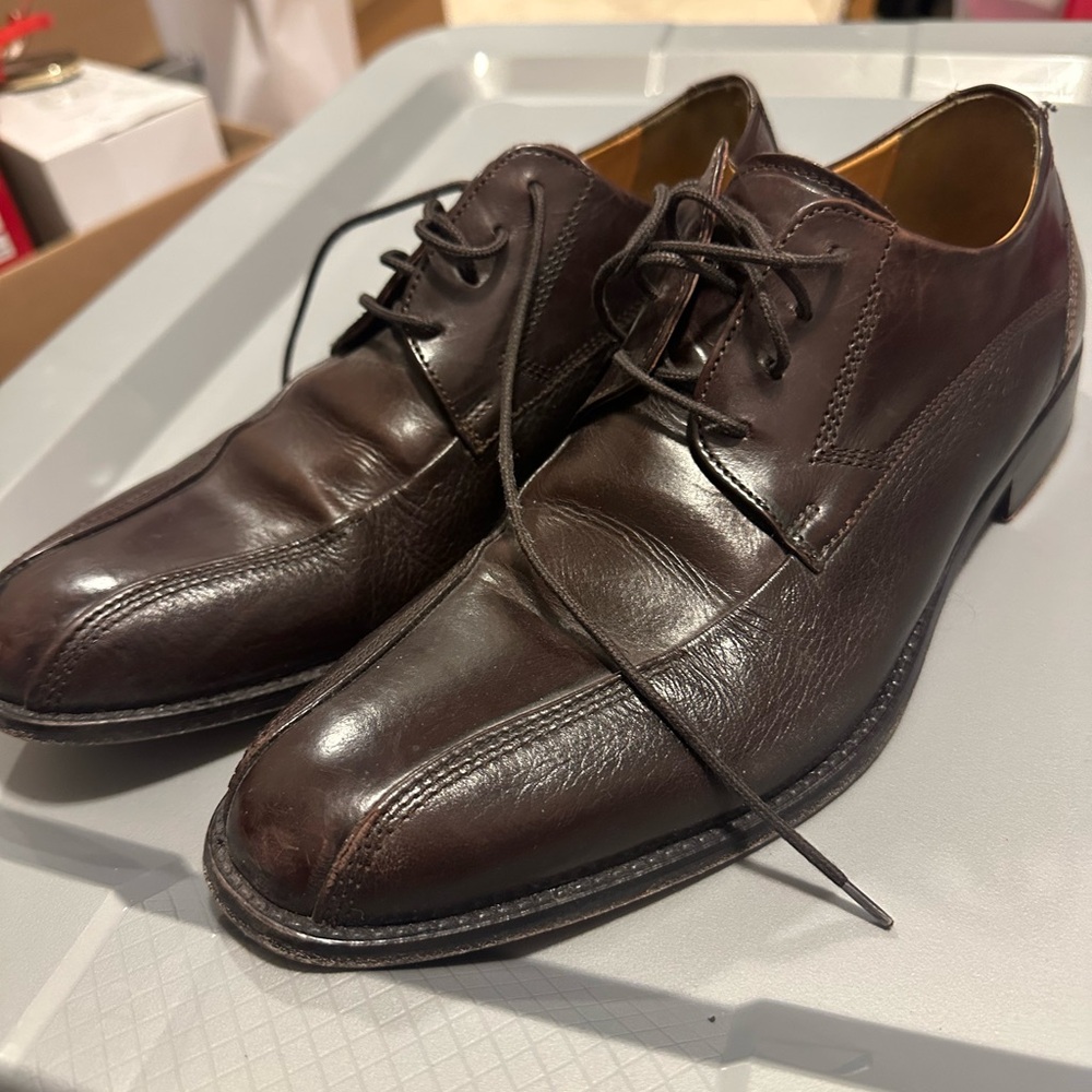 Johnston & Murphy Dark Brown Leather Oxfords